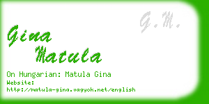 gina matula business card